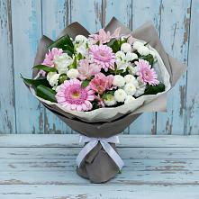 Букет цветов из:  Герберы, Альстромерии и Хризантемы #REPLACE_PRED# Верхозиме