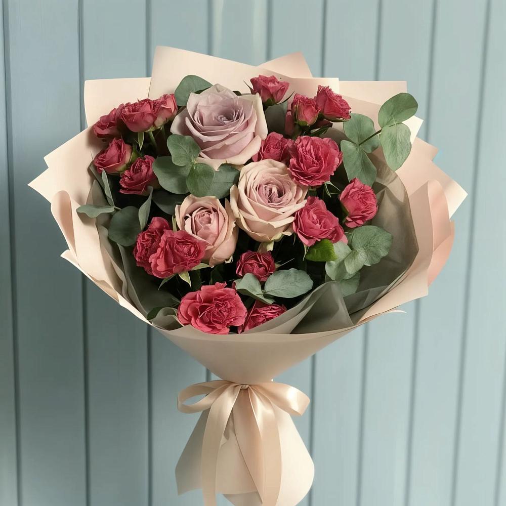 Букет цветов из: Гвоздики и Розы в Верхозиме