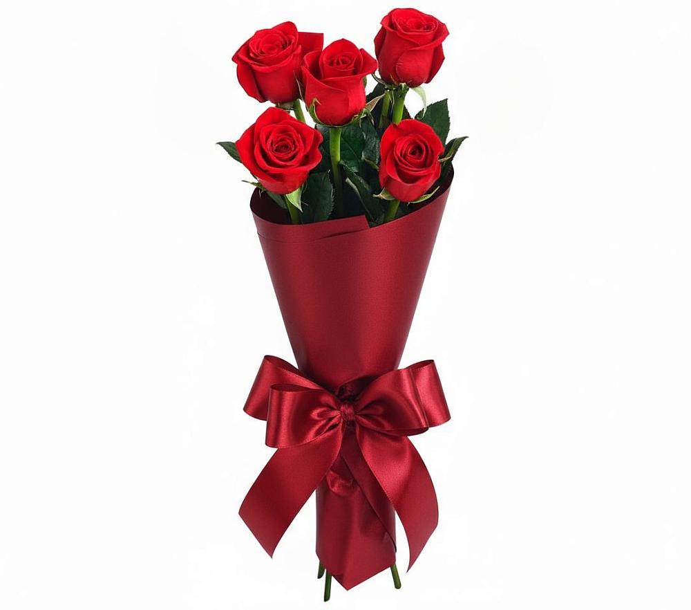 Букет 5 Красных роз Эдлесс Лав в Верхозиме