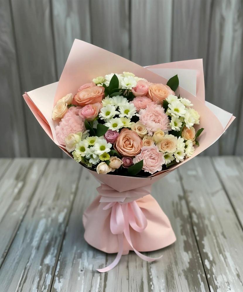 Букет цветов из: Гвоздики, Розы и Хризантемы в Верхозиме