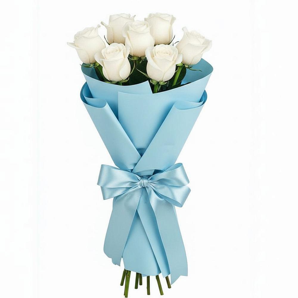 Букет 7 белых роз Проуд в Верхозиме