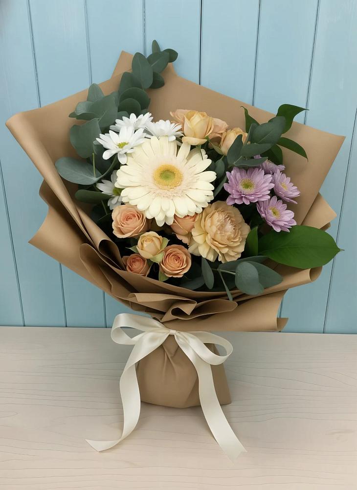 Букет цветов из: Герберы и Хризантемы в Верхозиме