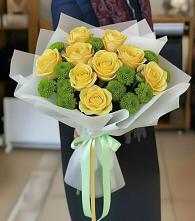 Букет цветов из:  Хризантемы и Розы #REPLACE_PRED# Верхозиме