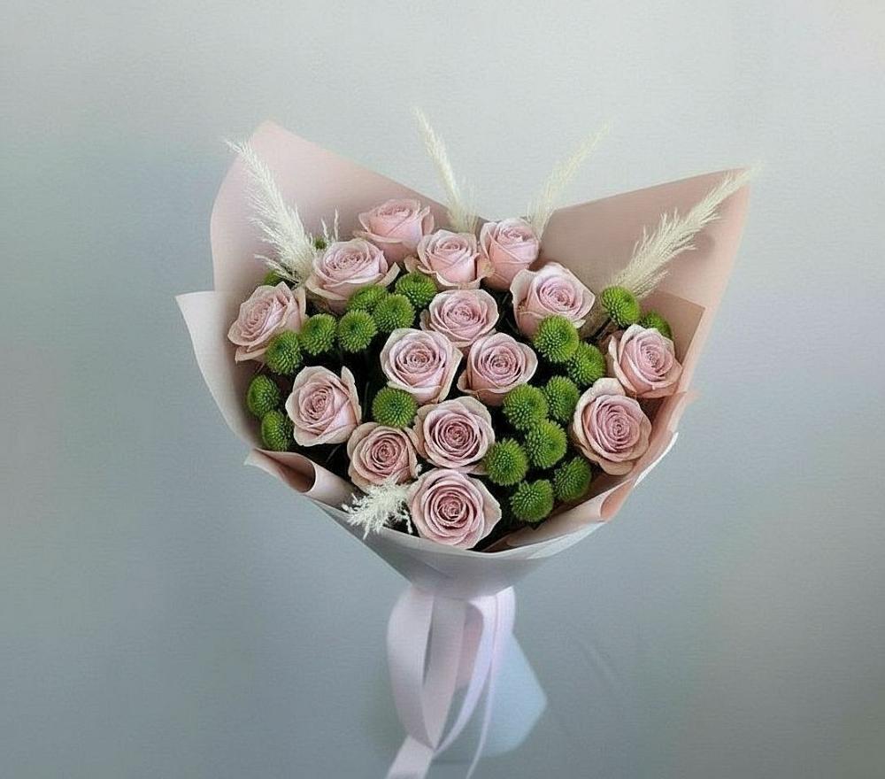 Букет цветов из: Розы и Хризантемы в Верхозиме