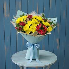 Букет цветов из:  Альстромерии и Хризантемы #REPLACE_PRED# Верхозиме