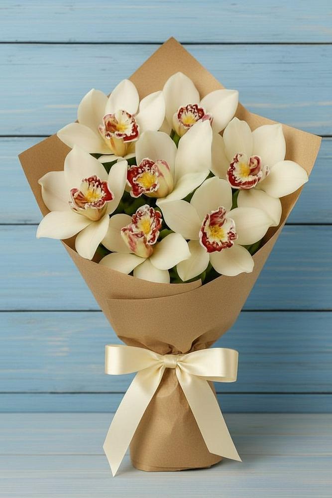 Букет цветов из: Орхидеи и Розы в Верхозиме